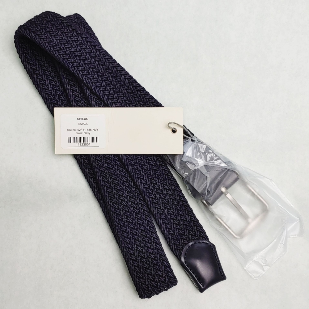 NWT Five Four "Chilao" woven belt navy small